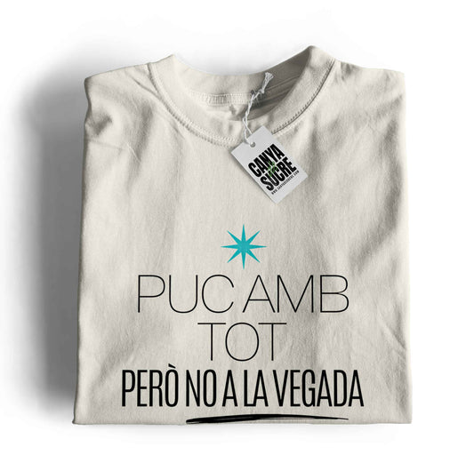 Samarreta blanc vintage amb la frase "puc amb tot però no a la vegada" al pit. Disseny originat de canya de sucre.